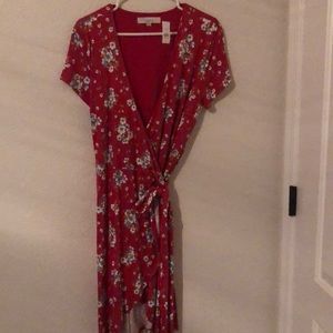 Loft- Floral wrap dress.